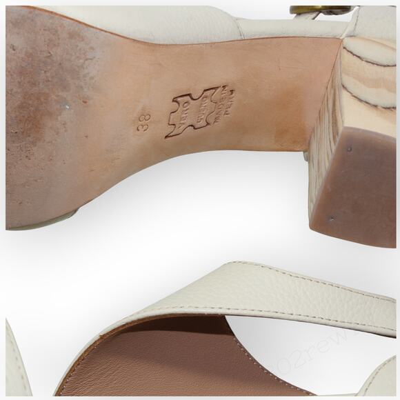 EU 38 ~ US 7.5 FORTRESS Luna Naya Asymmetric CutOut Pump PebbledIvory - Picture 13 of 14